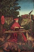 Lucas Cranach Portrat des Kardinal Albrecht von Brandenburg als Hl. Hieronymus im Grunen Spain oil painting artist